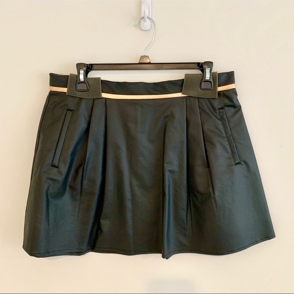 BCBG Faux Leather Skater Skirt